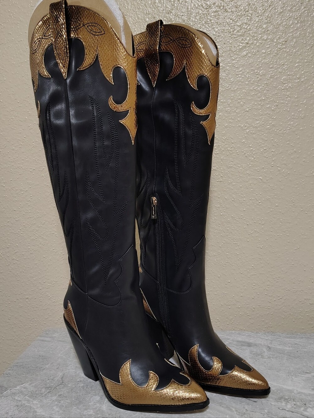 Jessica Simpson Western Cowboy Cowgirl Boots Rhetta Flame Knee High Rodeo - Picture 2 of 10